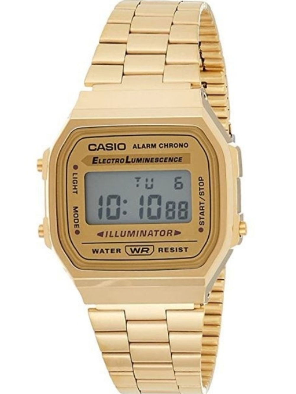 Casio Gold Tone Digital Alarm Chrono Watch